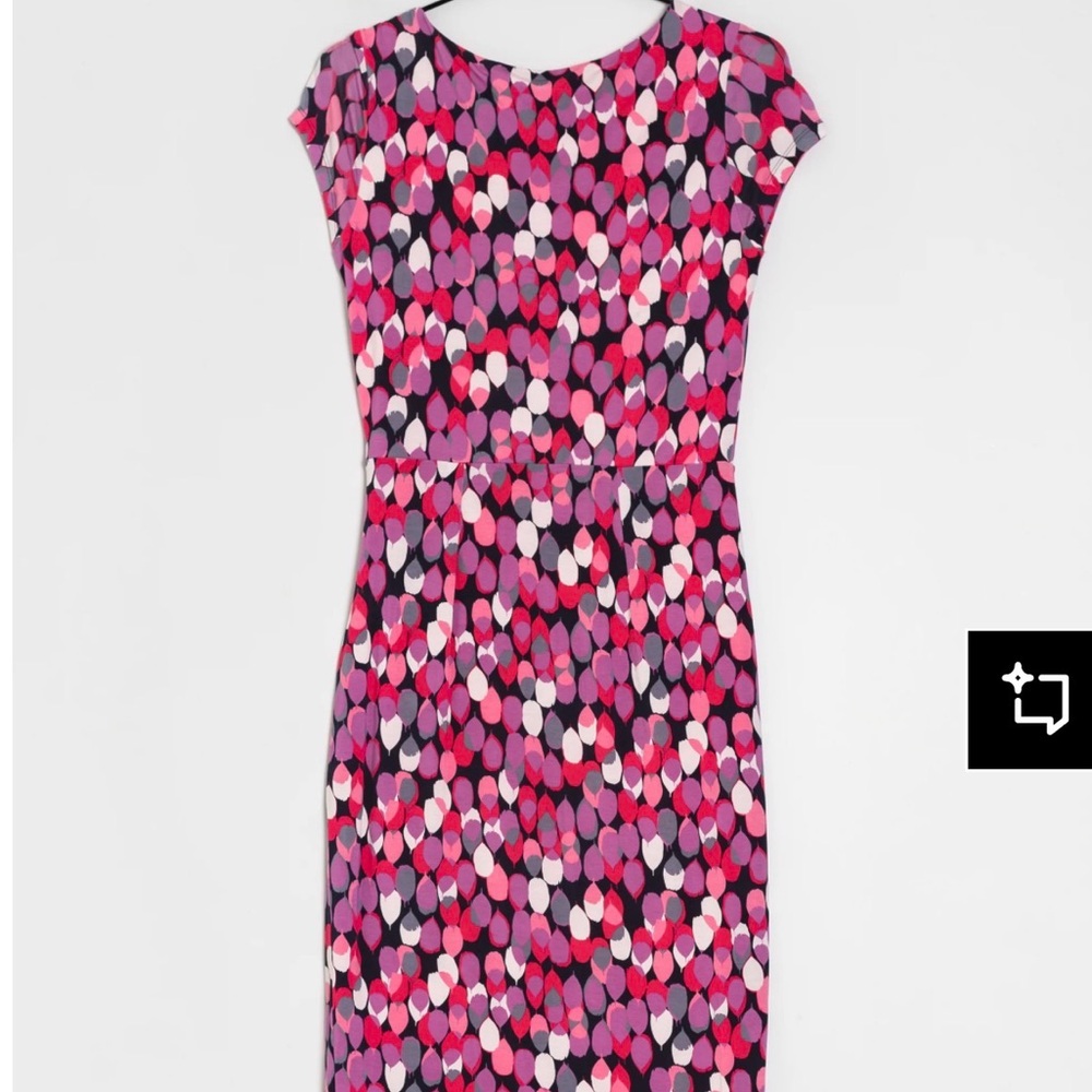 Boden Pink Purple Jersey Day Dress Cap Sleeve Midi Dress